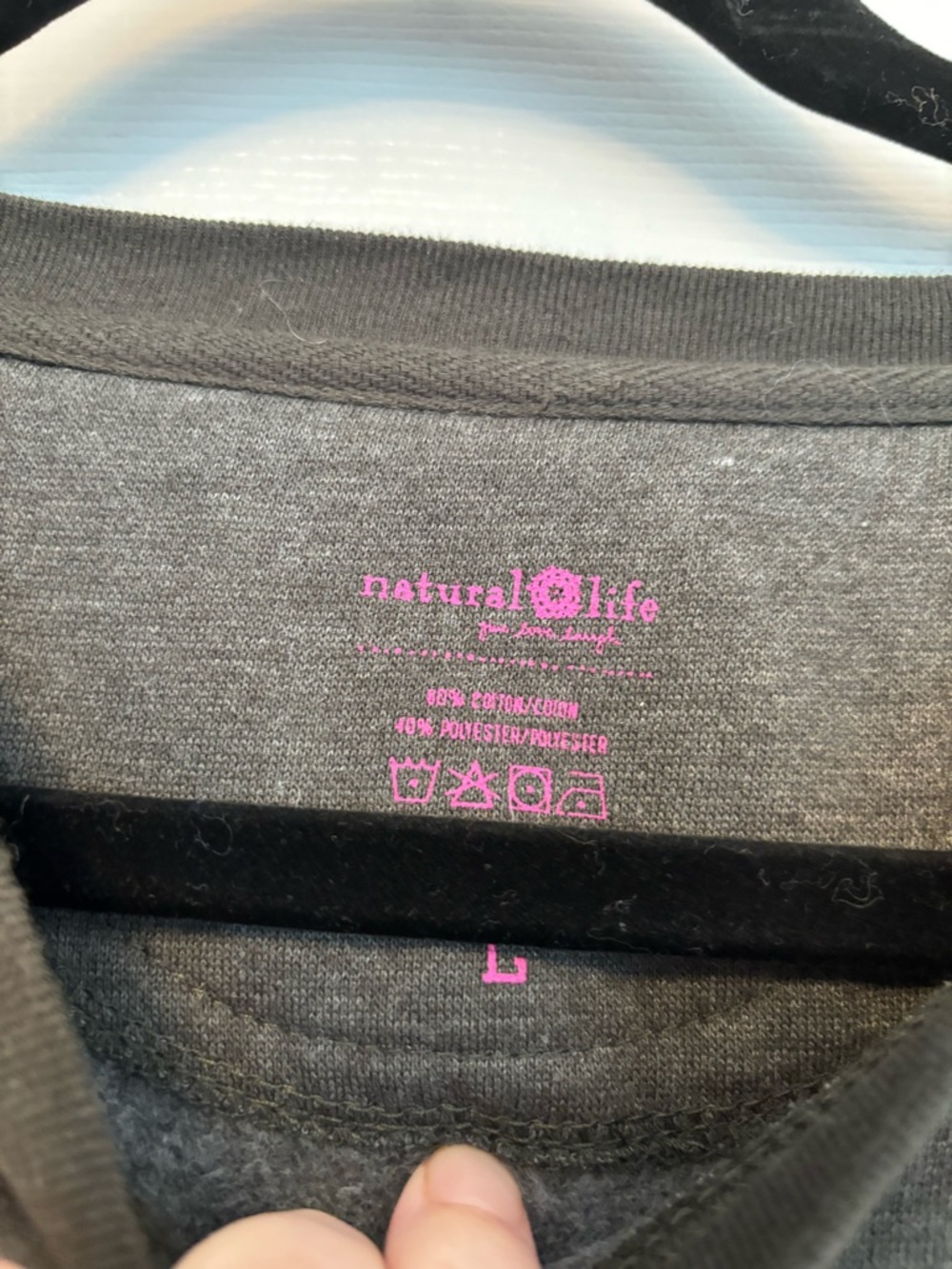 Natural Life Floral Oversized Sweatshirt Charcoal Gray Size Large - Picture 4 of 7